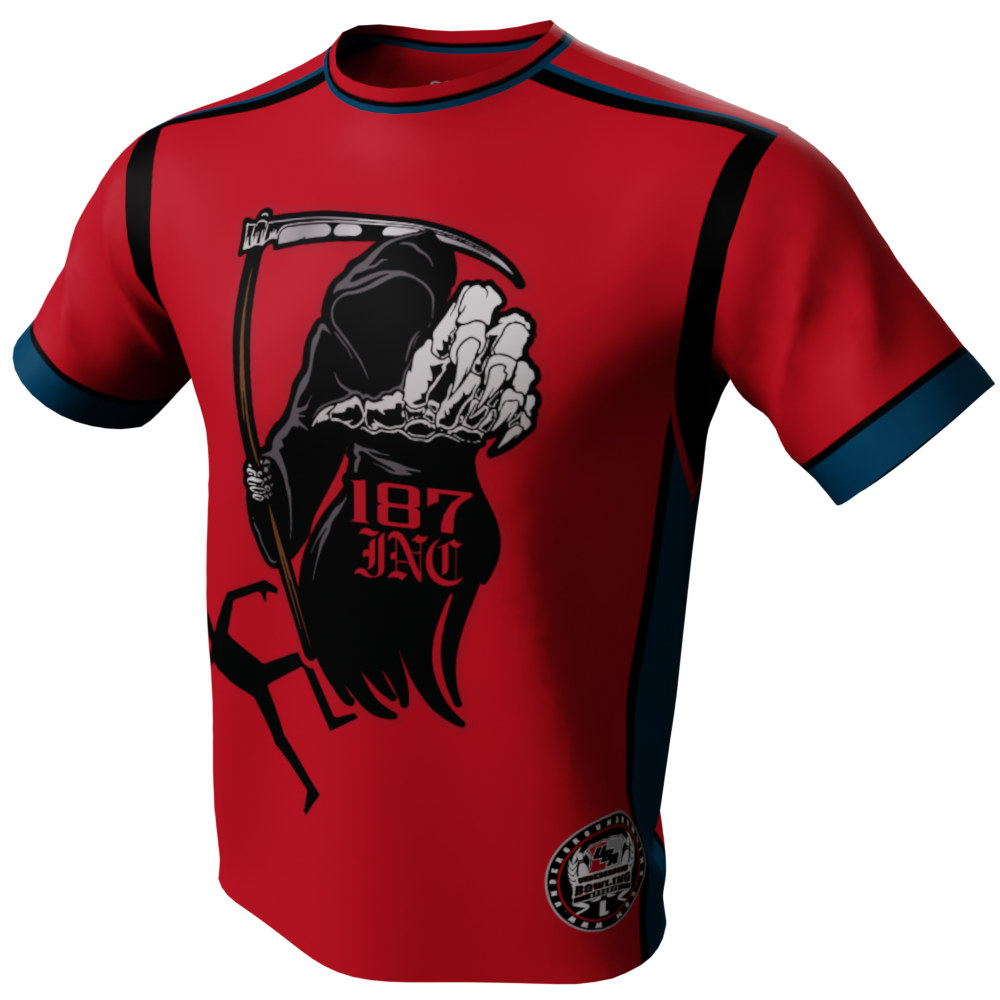 187 Inc Red Bowling Jersey