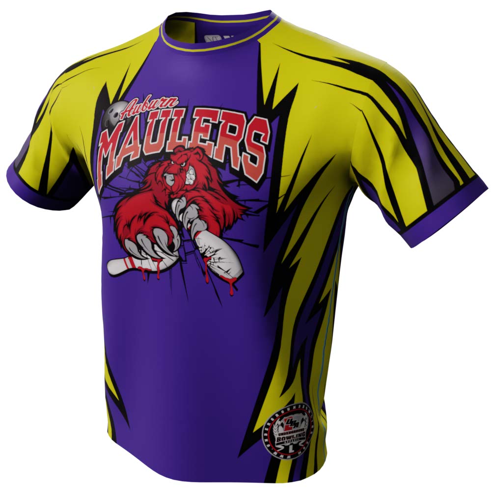 Auburn Maulers - Purple and Yellow Bowling Jersey