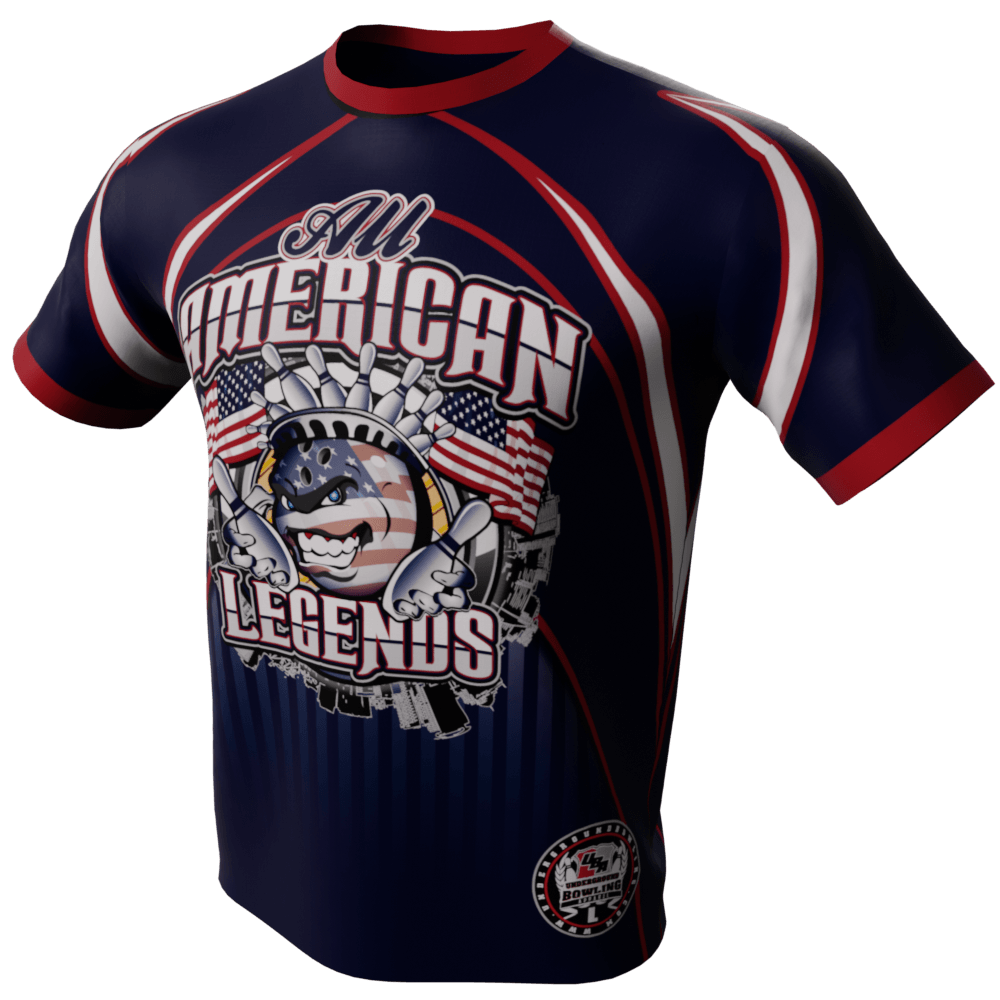 All American Legends Navy Blue Bowling Jersey