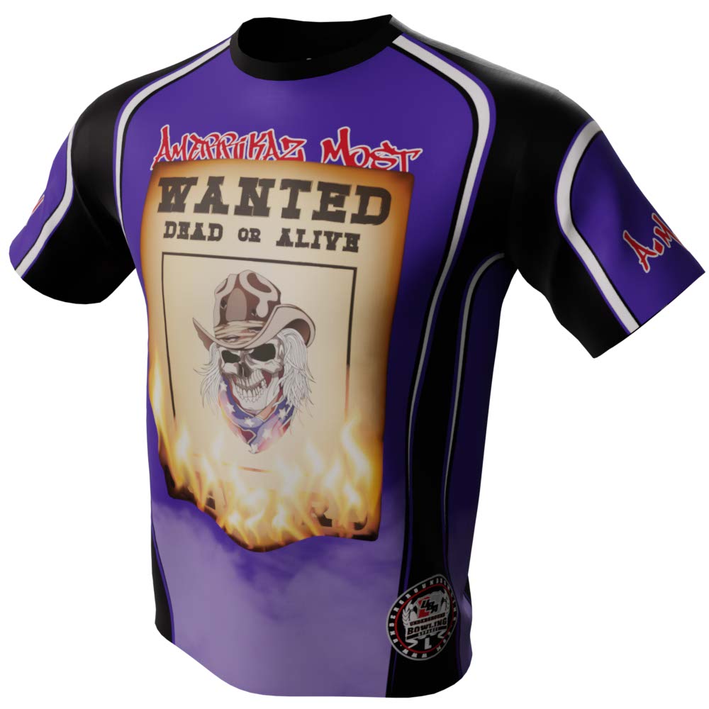 Amerikkas Most Wanted Purple and Black Bowling Jersey