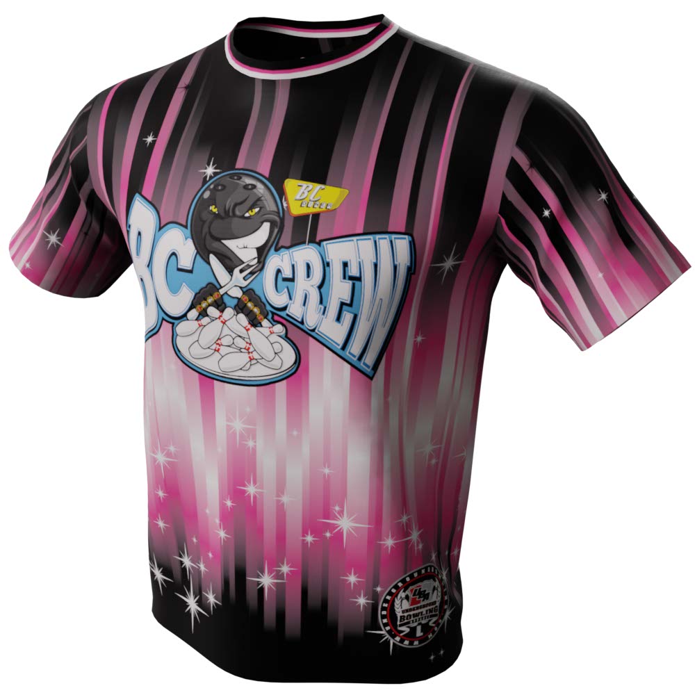 BC Crew - Pink-Black Stars and Stripes Bowling Jersey
