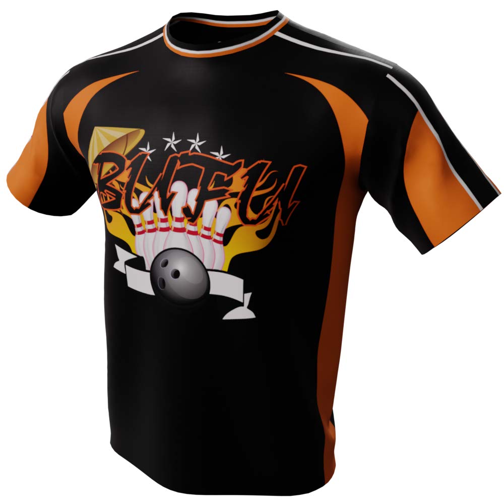 BUFU Black and Orange Bowling Jersey