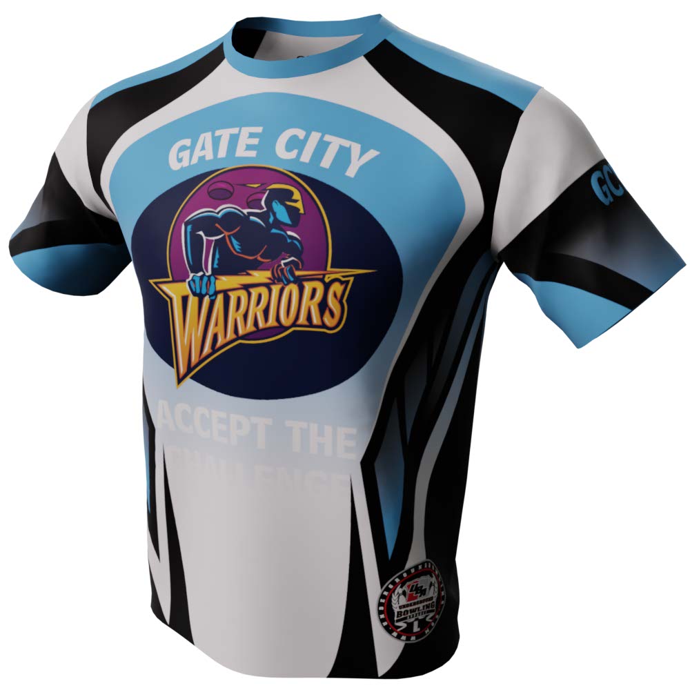Gate City Warriors Blue and White Bowling Jersey