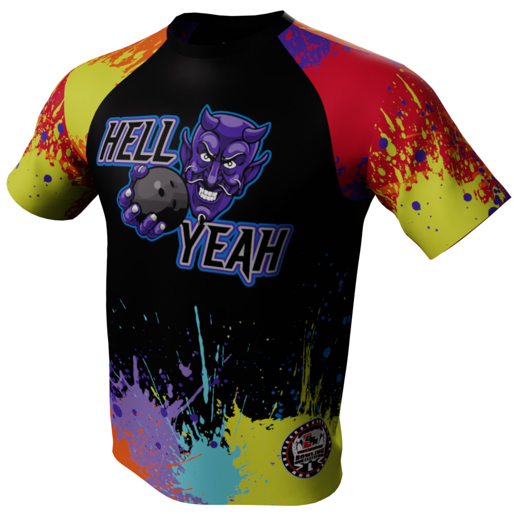 Hell Yeah Paint Splatter Bowling Jersey | UBA Apparel