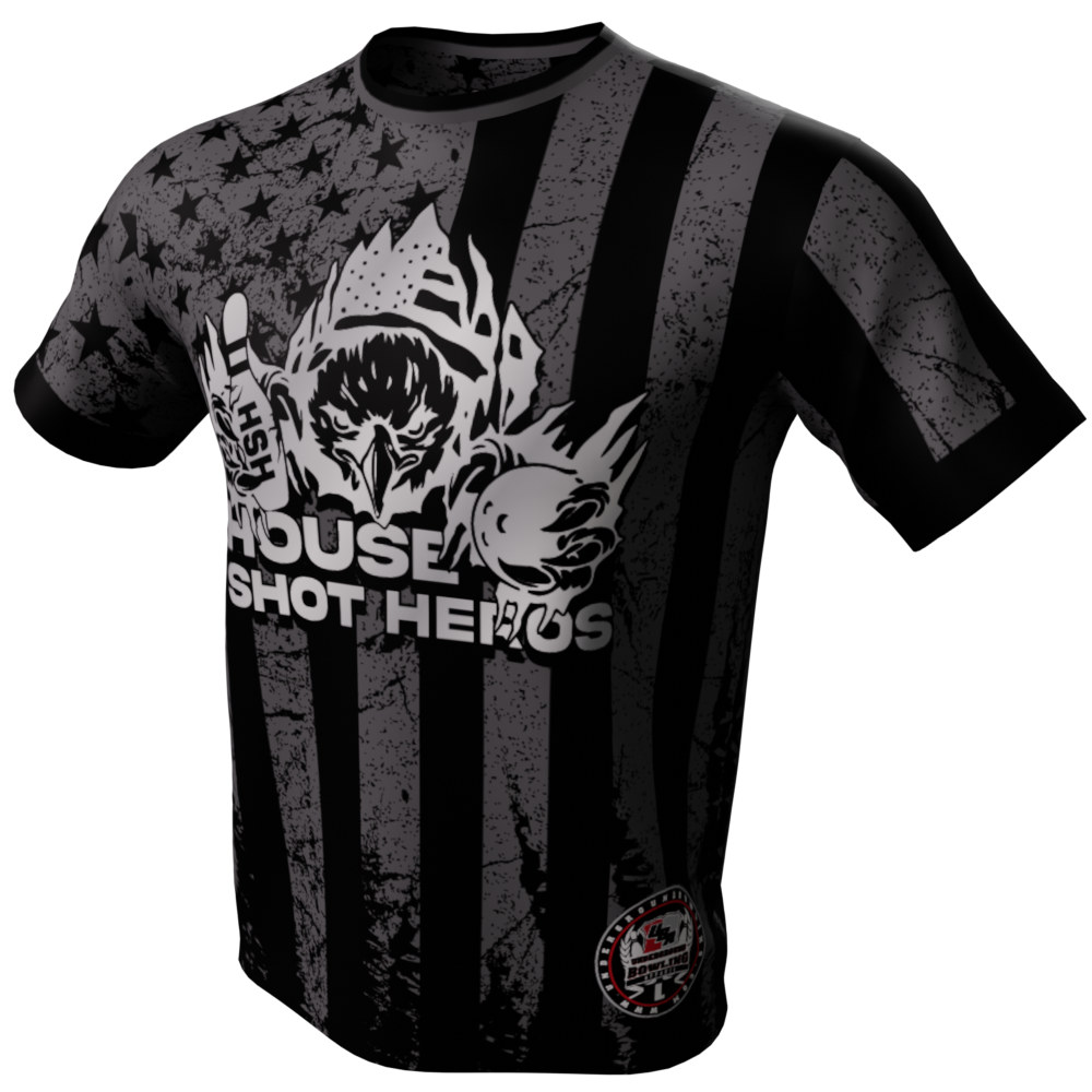 House Shot Heros Bowling Jersey - Charcoal American Flag