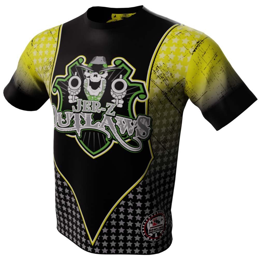 Jer-Z Outlaws Black and Yellow Bowling Jersey