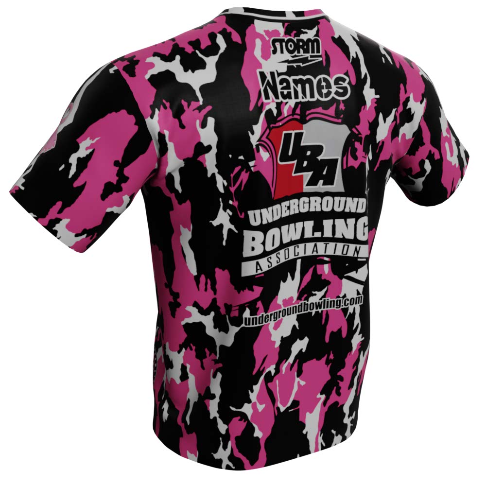 Mop Nation Militia Pink Camo Bowling Jersey - back