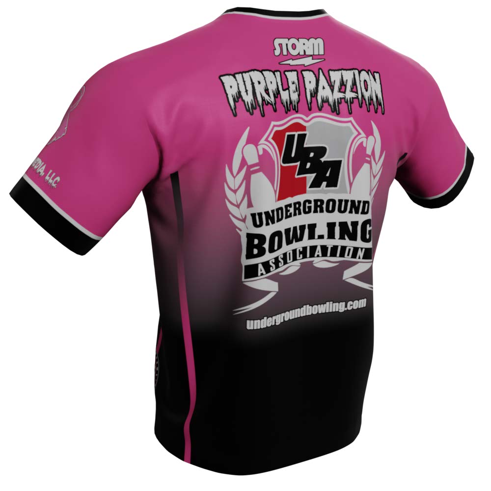 NWO Wolfpack Black and Pink Bowling Jersey - back