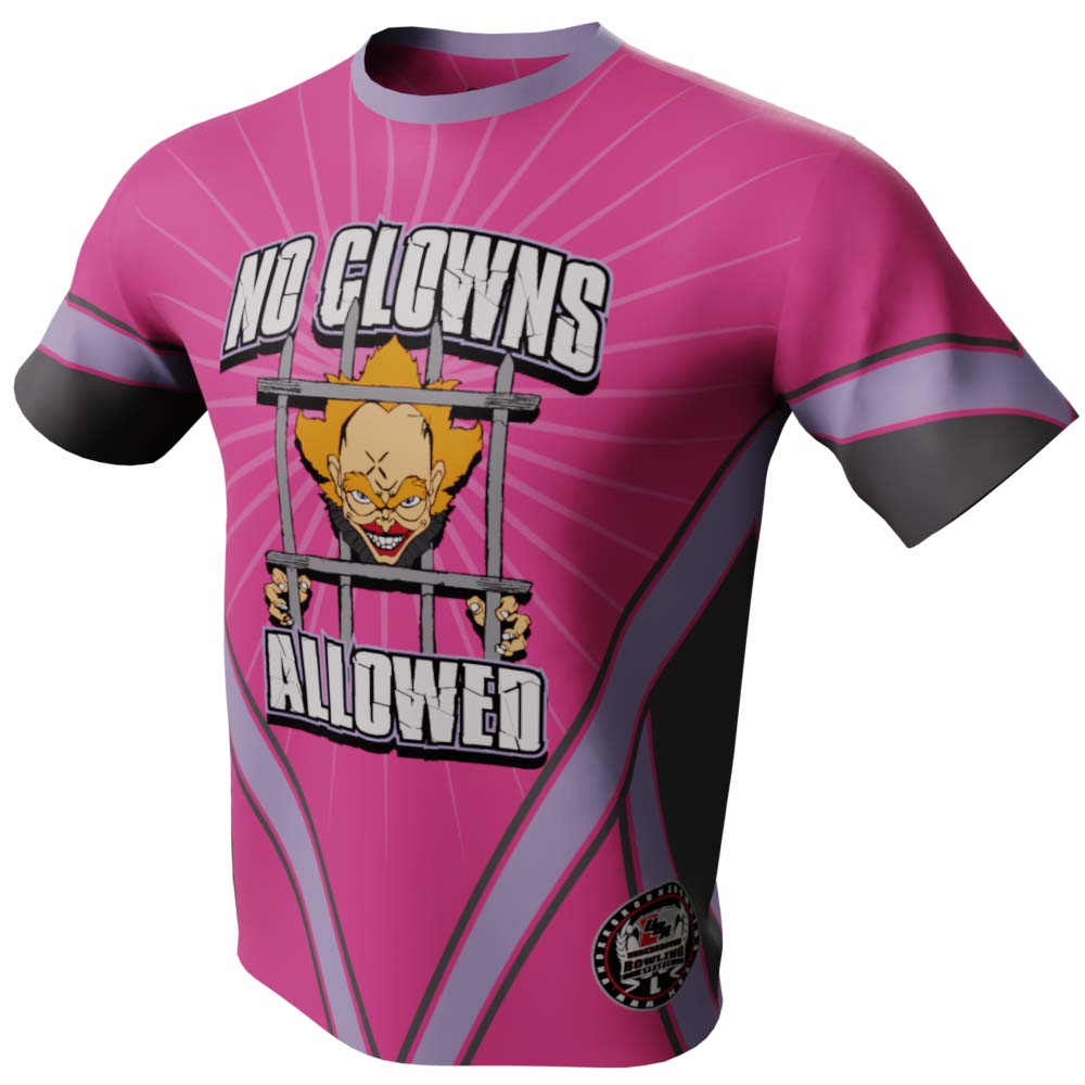 No Clowns Allowed Pink Bowling Jersey