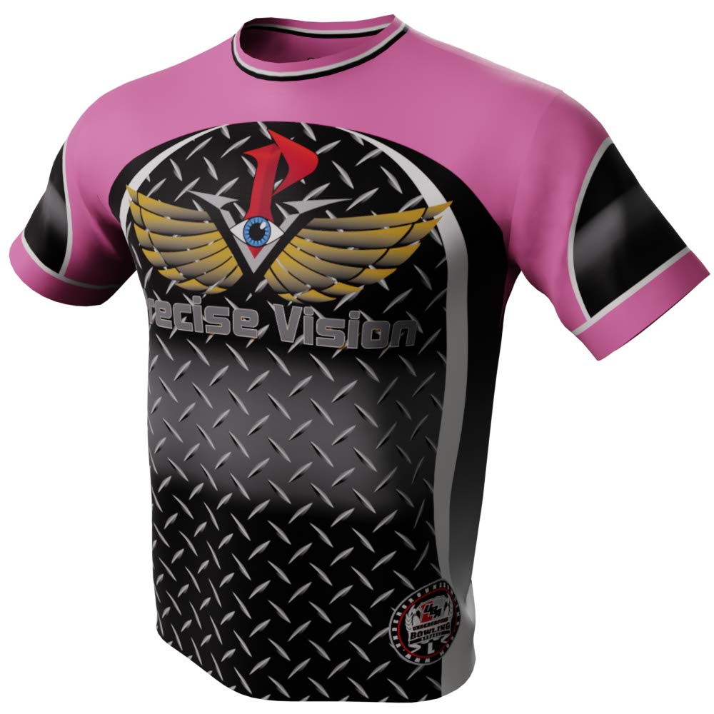 Precise Vision Pink and Black Bowling Jersey