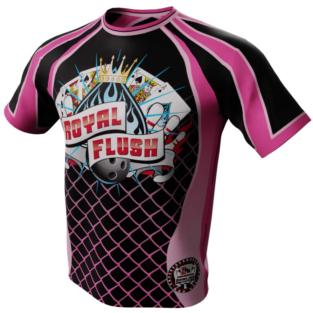 Royal Flush Black and Pink Bowling Jersey