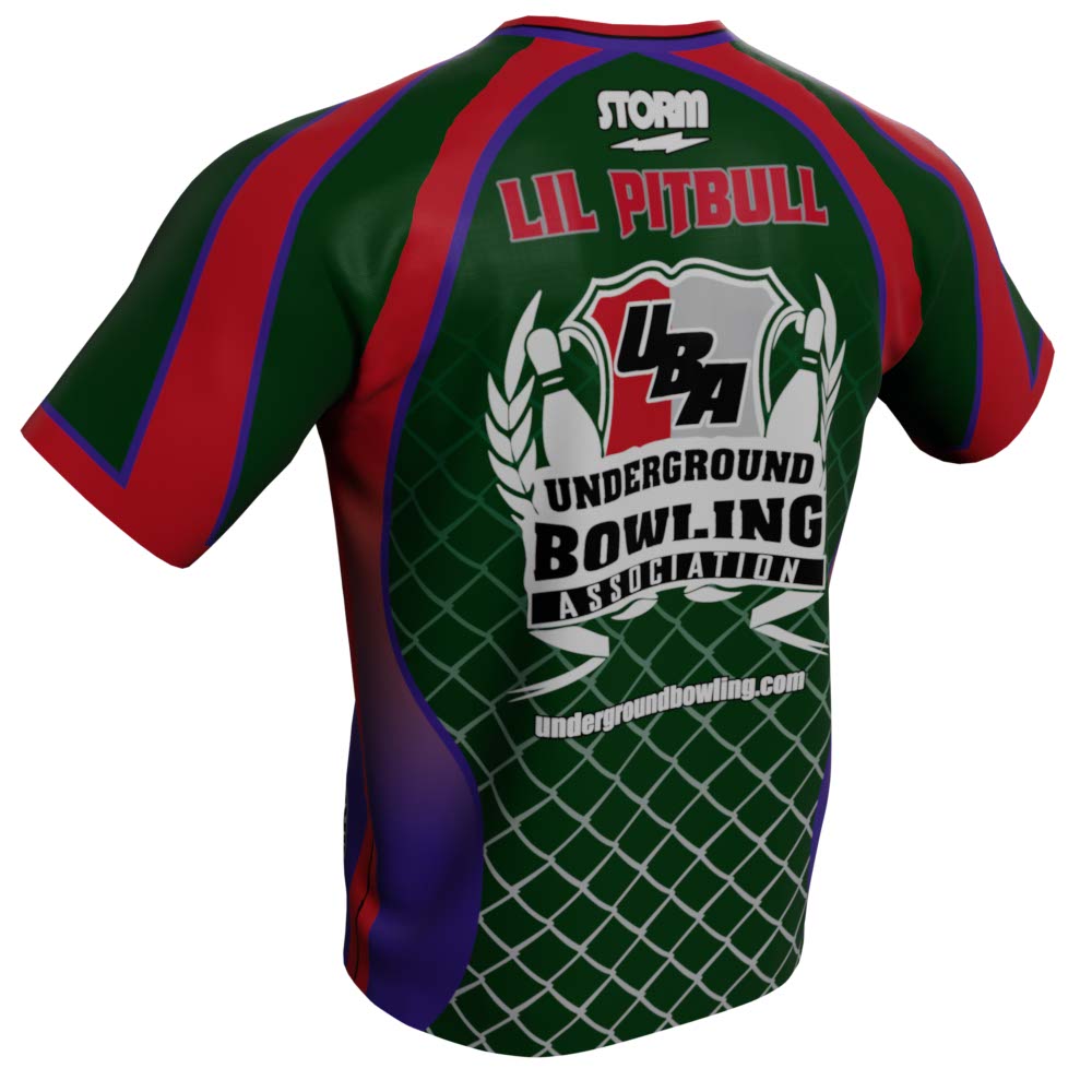 Royal Flush Green and Red Bowling Jersey - back