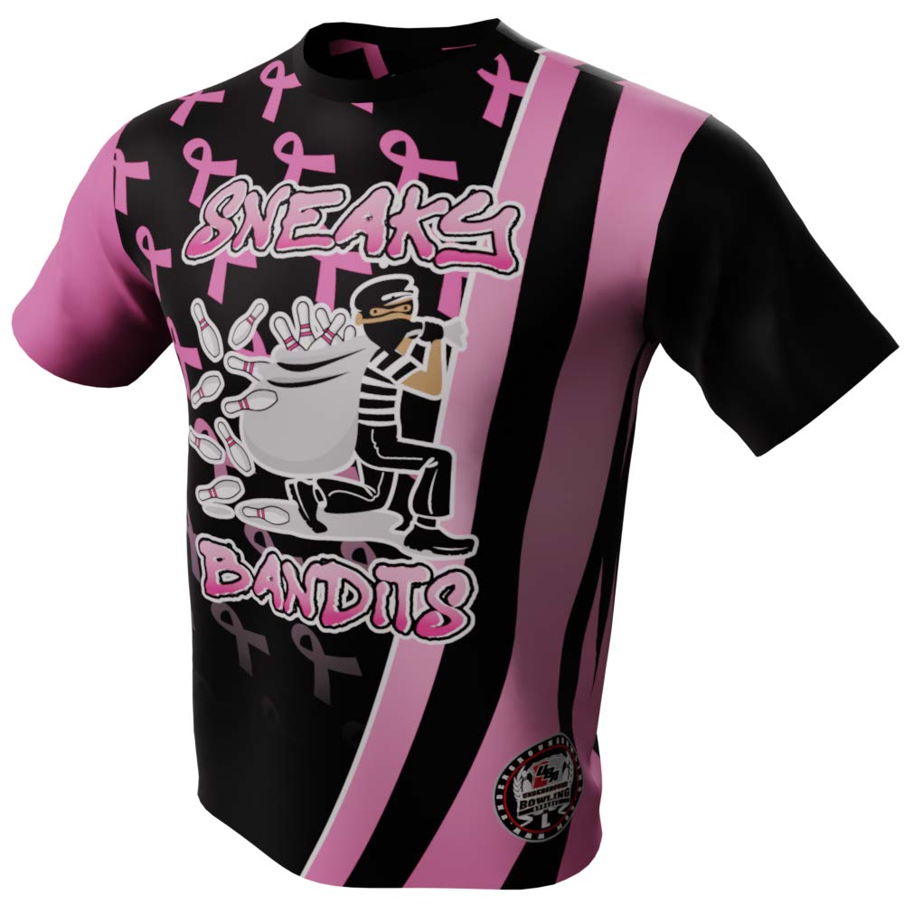 Sneaky Bandits Pink Stripes Bowling Jersey