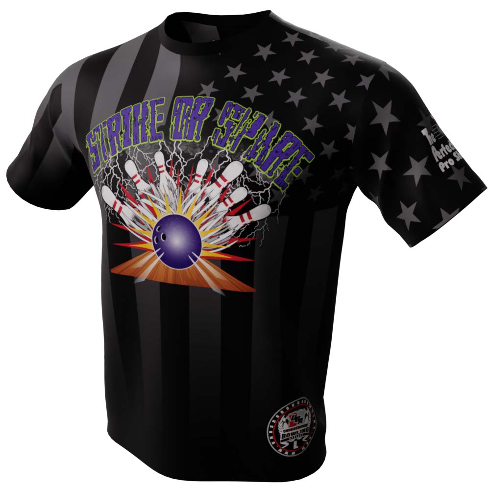 Strike or Spare American Flag Bowling Jersey