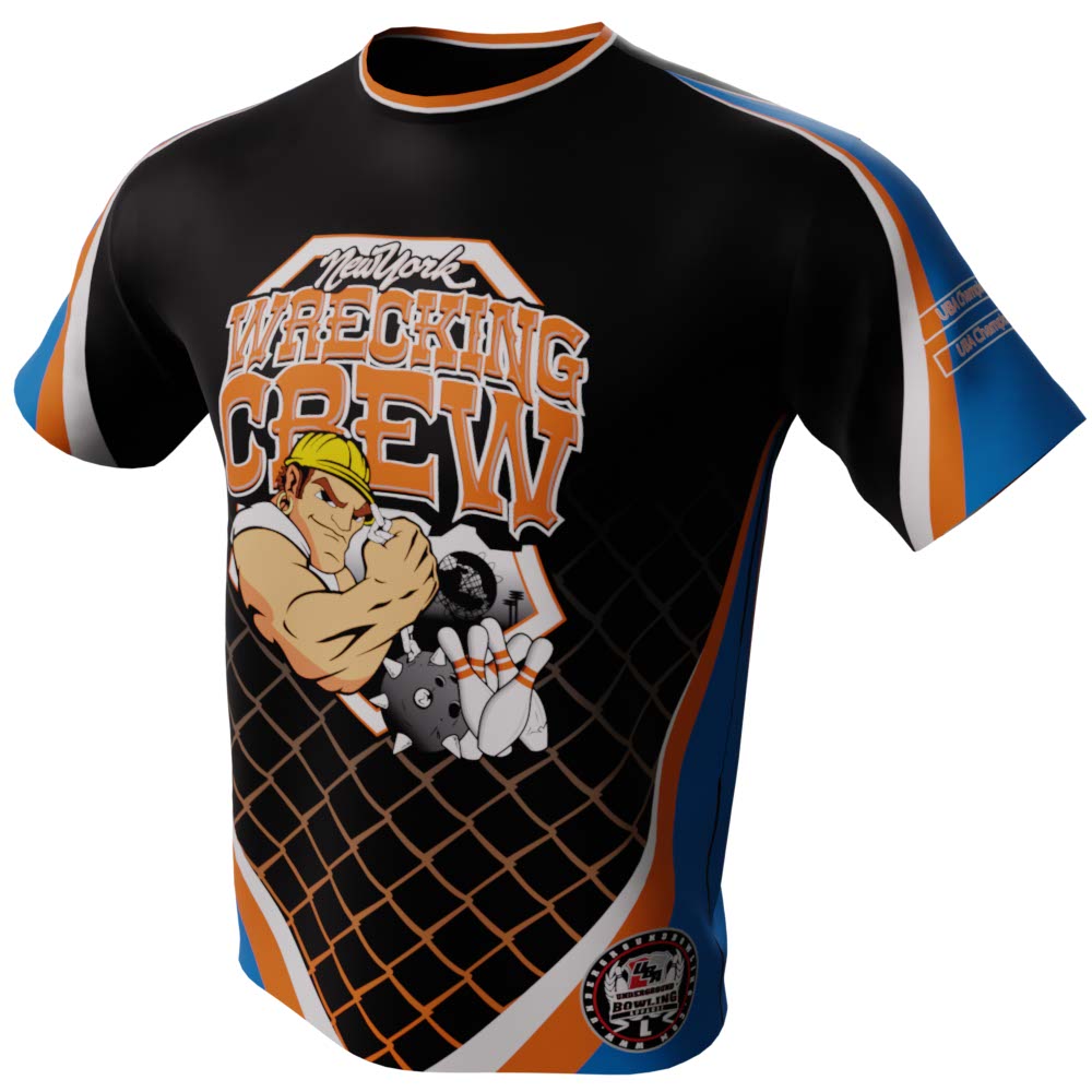 Wrecking Crew Black and Blue Bowling Jersey