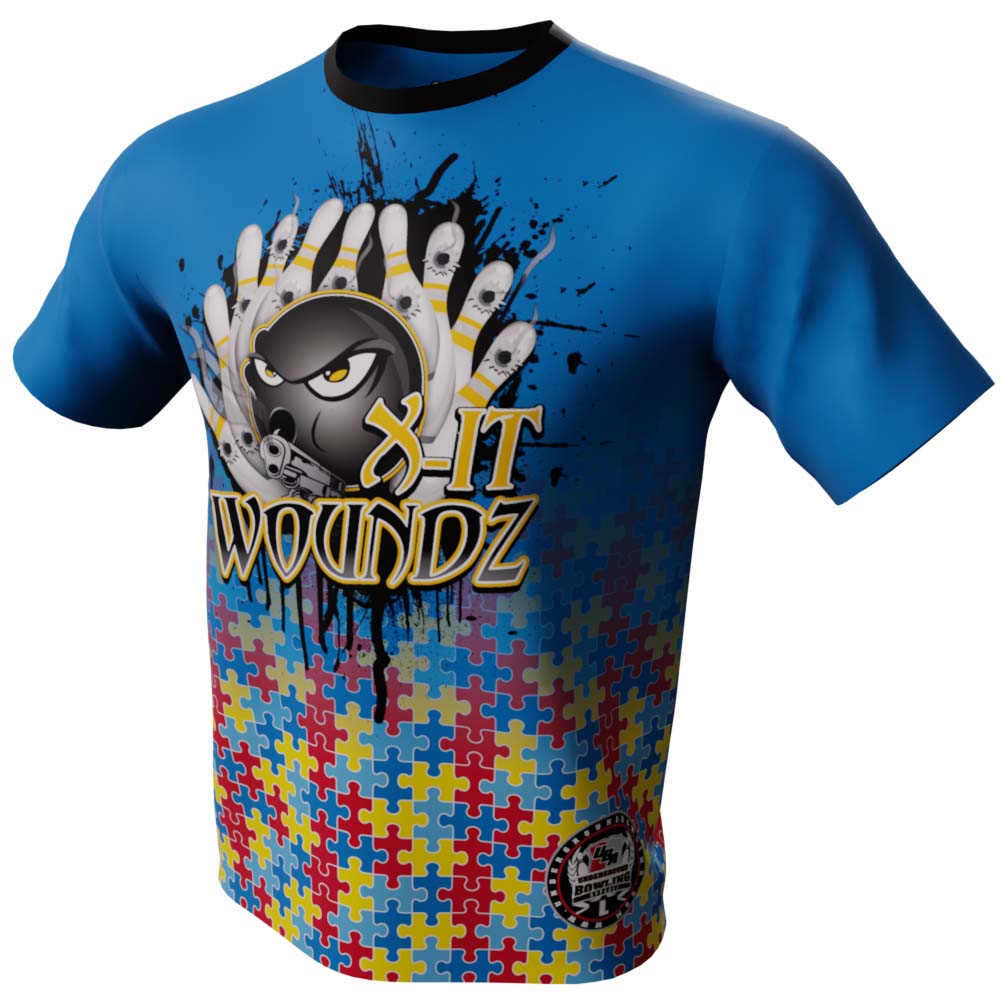 X-it Wounds Blue Autism Bowling Jersey