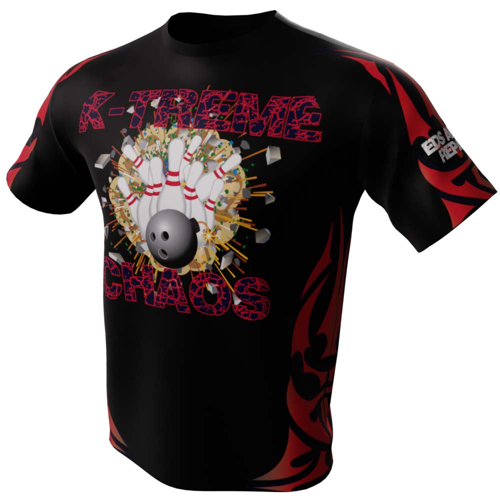 X-treme Chaos Black and Red Bowling Jersey